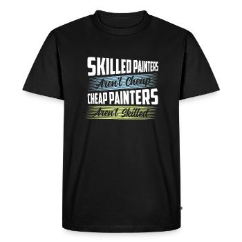 Les peintres qualifiés ne sont pas une profession bon marché - T-shirt Premium bio Homme - noir - Devant - Nico (187cm)