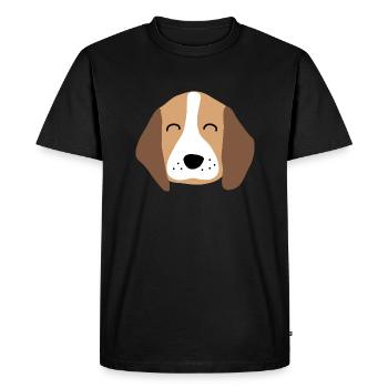 Mignon visage de chiot 2 - T-shirt Premium bio Homme - noir - Devant - Nico (187cm)