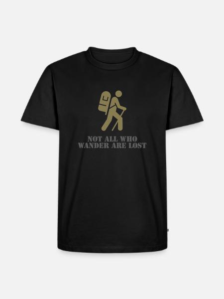 Wanderlust - Männer Premium Bio T-Shirt - Schwarz