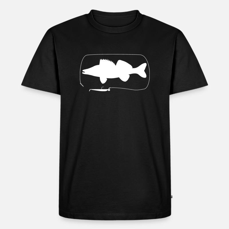 Zander mit Gummifisch - Männer Premium Bio T-Shirt - Schwarz