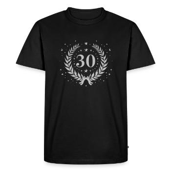 Thirty 30 - Men's Premium Organic T-Shirt - black - Front - Nico (187cm)