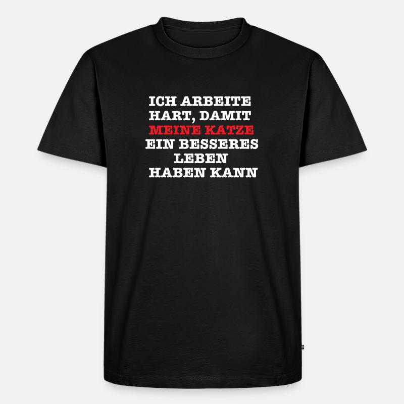 Ich arbeite hart,... - Männer Premium Bio T-Shirt - Schwarz