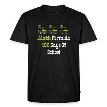 Formule mathématique 100 jours d’école - T-shirt Premium bio Homme - noir - Devant - Nico (187cm)