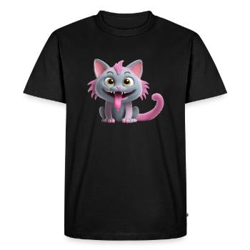 Chat monstre effrayant et mignon - T-shirt Premium bio Homme - noir - Devant - Nico (187cm)