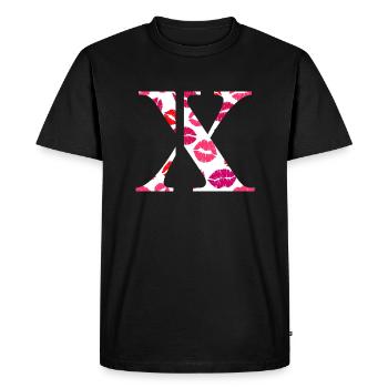 Lettre x bisous - T-shirt Premium bio Homme - noir - Devant - Nico (187cm)