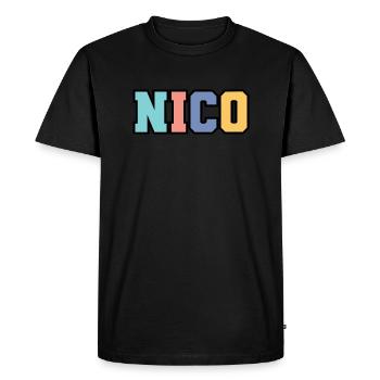 Nom - Nico - T-shirt Premium bio Homme - noir - Devant - Nico (187cm)