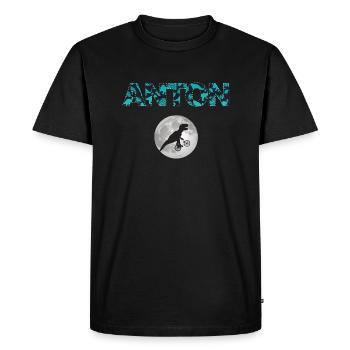 ANTON - Beau prénom de garçon avec dinosaure - T-shirt Premium bio Homme - noir - Devant - Nico (187cm)
