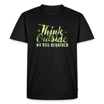 Think Outside - Men's Premium Organic T-Shirt - black - Front - Nico (187cm)