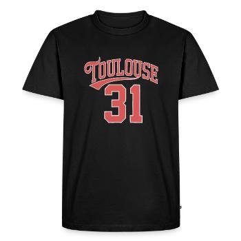 Toulouse 31 - T-shirt Premium bio Homme - noir - Devant - Nico (187cm)