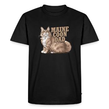 Maine Coon Papa Chat Chaton Père - T-shirt Premium bio Homme - noir - Devant - Nico (187cm)
