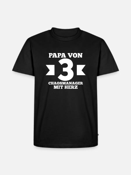 Dad of 3 children - Men's Premium Organic T-Shirt - black