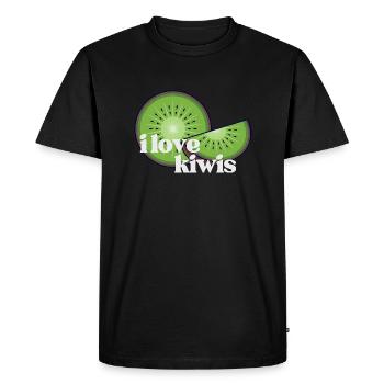 I Love Kiwis - Men's Premium Organic T-Shirt - black - Front - Nico (187cm)