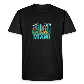 Ville de Miami - T-shirt Premium bio Homme - noir - Devant - Nico (187cm)