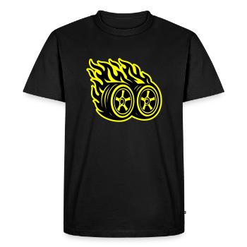 Car Tire Flame - Men's Premium Organic T-Shirt - black - Front - Nico (187cm)