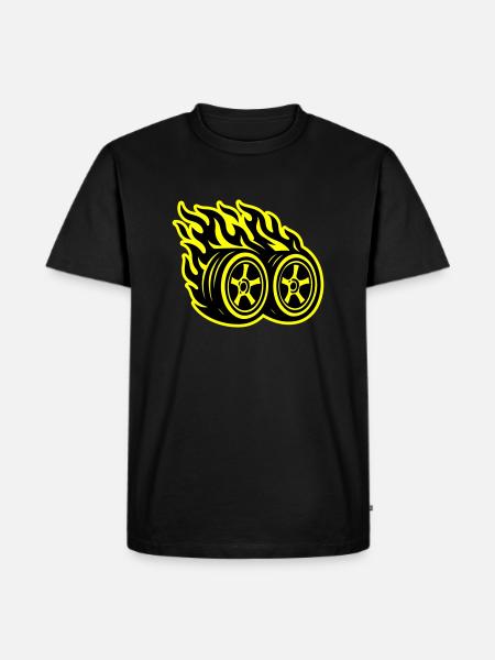 Car Tire Flame - Men's Premium Organic T-Shirt - black
