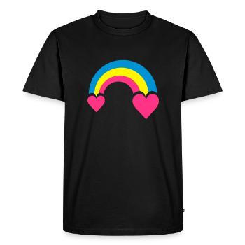 regenbogen & herzen - T-shirt Premium bio Homme - noir - Devant - Nico (187cm)