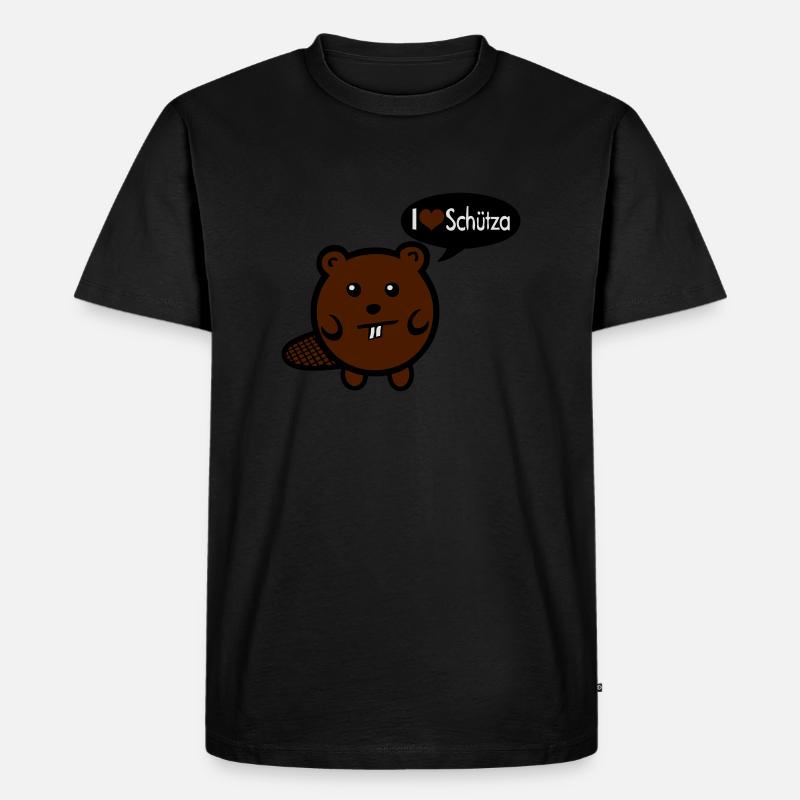 Mr. Biber - Männer Premium Bio T-Shirt - Schwarz