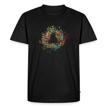 Taches de peinture - T-shirt Premium bio Homme - noir - Devant - Nico (187cm)