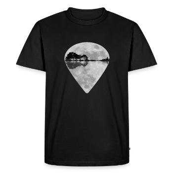 Full Moon Landscape Guitar Plectrum - Men's Premium Organic T-Shirt - black - Front - Nico (187cm)