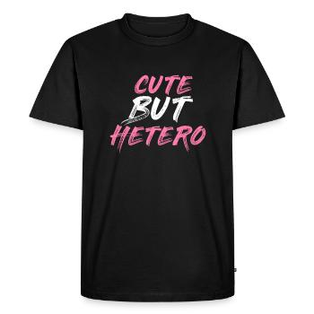 Mignon mais hétéro | Cadeau pour femme et homme. - T-shirt Premium bio Homme - noir - Devant - Nico (187cm)