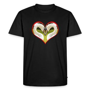 Cygnes dans le cœur - T-shirt Premium bio Homme - noir - Devant - Nico (187cm)