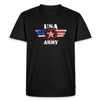 USA ARMY - T-shirt Premium bio Homme - noir - Devant - Nico (187cm)