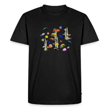 Pisces - Men's Premium Organic T-Shirt - black - Front - Nico (187cm)