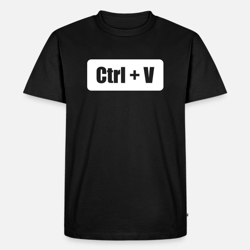 Ctrl C Ctrl V Vater Sohn Eltern Kind Partnerlook - Männer Premium Bio T-Shirt - Schwarz