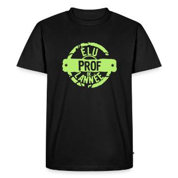 prof elu annee tampon meilleurs - T-shirt Premium bio Homme - noir - Devant - Nico (187cm)