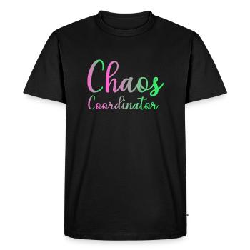 Chaos Coordinator Manager Boss Boss Mom Dad Office - Men's Premium Organic T-Shirt - black - Front - Nico (187cm)