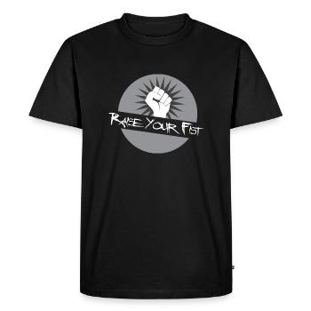 Raise Your Fist - Men's Premium Organic T-Shirt - black - Front - Nico (187cm)
