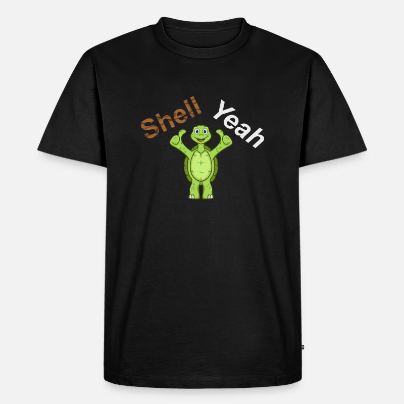 Shell Yeah Schildkröte Turtle - Männer Premium Bio T-Shirt - Schwarz