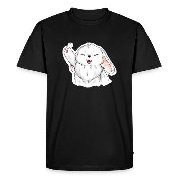 Le lapin qui fait signe - T-shirt Premium bio Homme - noir - Devant - Nico (187cm)