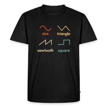 Sine Triangle Sawtooth square Synthétiseur musique - T-shirt Premium bio Homme - noir - Devant - Nico (187cm)