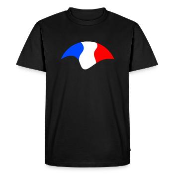 Drapeau Français - T-shirt Premium bio Homme - noir - Devant - Nico (187cm)
