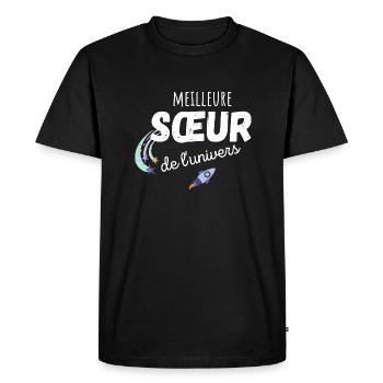 meilleure sœur de l'univers cadeau sœur - T-shirt Premium bio Homme - noir - Devant - Nico (187cm)