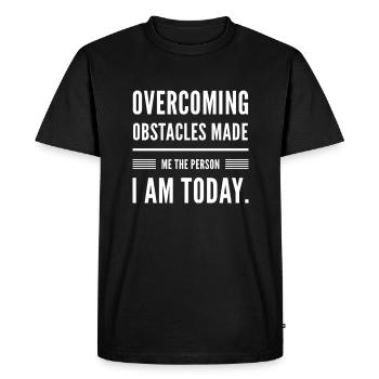 Overcoming Obstacles Motivation - Men's Premium Organic T-Shirt - black - Front - Nico (187cm)
