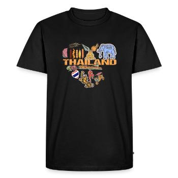 J’adore l’émigration et les vacances en Thaïlande - T-shirt Premium bio Homme - noir - Devant - Nico (187cm)