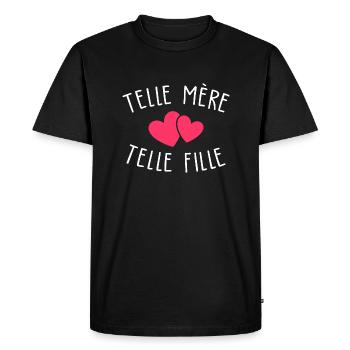 telle mère telle fille / humour mère et fillle - T-shirt Premium bio Homme - noir - Devant - Nico (187cm)