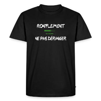 Ronflement en Cours Cadeau Humoristique Ronfleur - T-shirt Premium bio Homme - noir - Devant - Nico (187cm)
