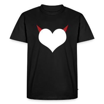 Herz Teufel Diable que j’aime - T-shirt Premium bio Homme - noir - Devant - Nico (187cm)