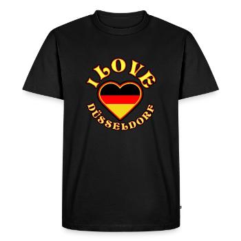I love Dusseldorf - Men's Premium Organic T-Shirt - black - Front - Nico (187cm)