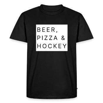 BIÈRE, PIZZA, HOCKEY - T-shirt Premium bio Homme - noir - Devant - Nico (187cm)