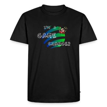 Changer la donne - changer le résultat - T-shirt Premium bio Homme - noir - Devant - Nico (187cm)