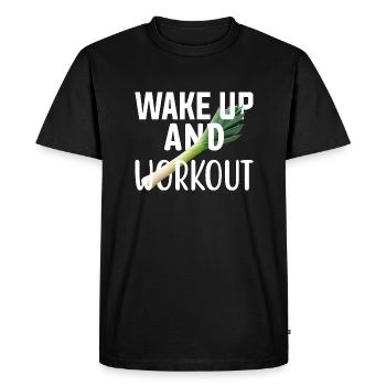 Réveillez-vous et entraînez-vous Levez-vous et faites de l’exercice. - T-shirt Premium bio Homme - noir - Devant - Nico (187cm)