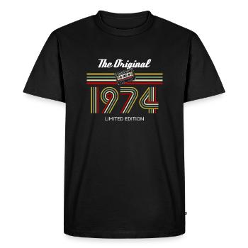 L’original 1974 Né en 1974 - T-shirt Premium bio Homme - noir - Devant - Nico (187cm)