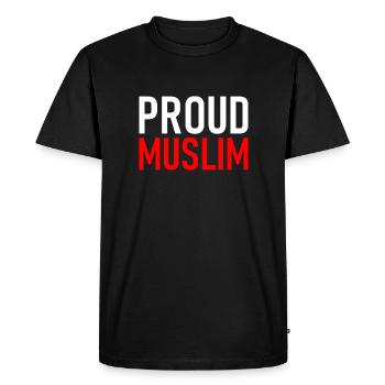 Fier musulman - Musulmans - Islam - T-shirt Premium bio Homme - noir - Devant - Nico (187cm)