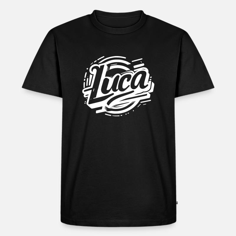 Luca Name Graffiti - Männer Premium Bio T-Shirt - Schwarz