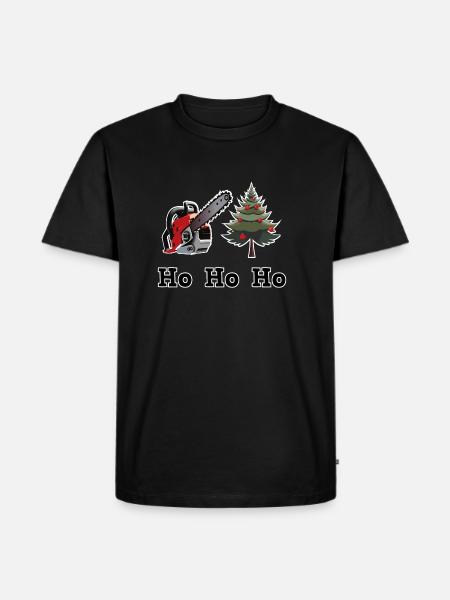 Weihnachtsbaum Kettensägentraum - Männer Premium Bio T-Shirt - Schwarz
