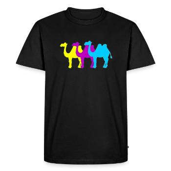 Chameaux - T-shirt Premium bio Homme - noir - Devant - Nico (187cm)